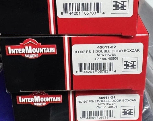 NEW HAVEN RR NEW 50' PS-1 DOUBLE DOOR BOX CAR 40506 By INTERMOUNTAIN RR 45611-21