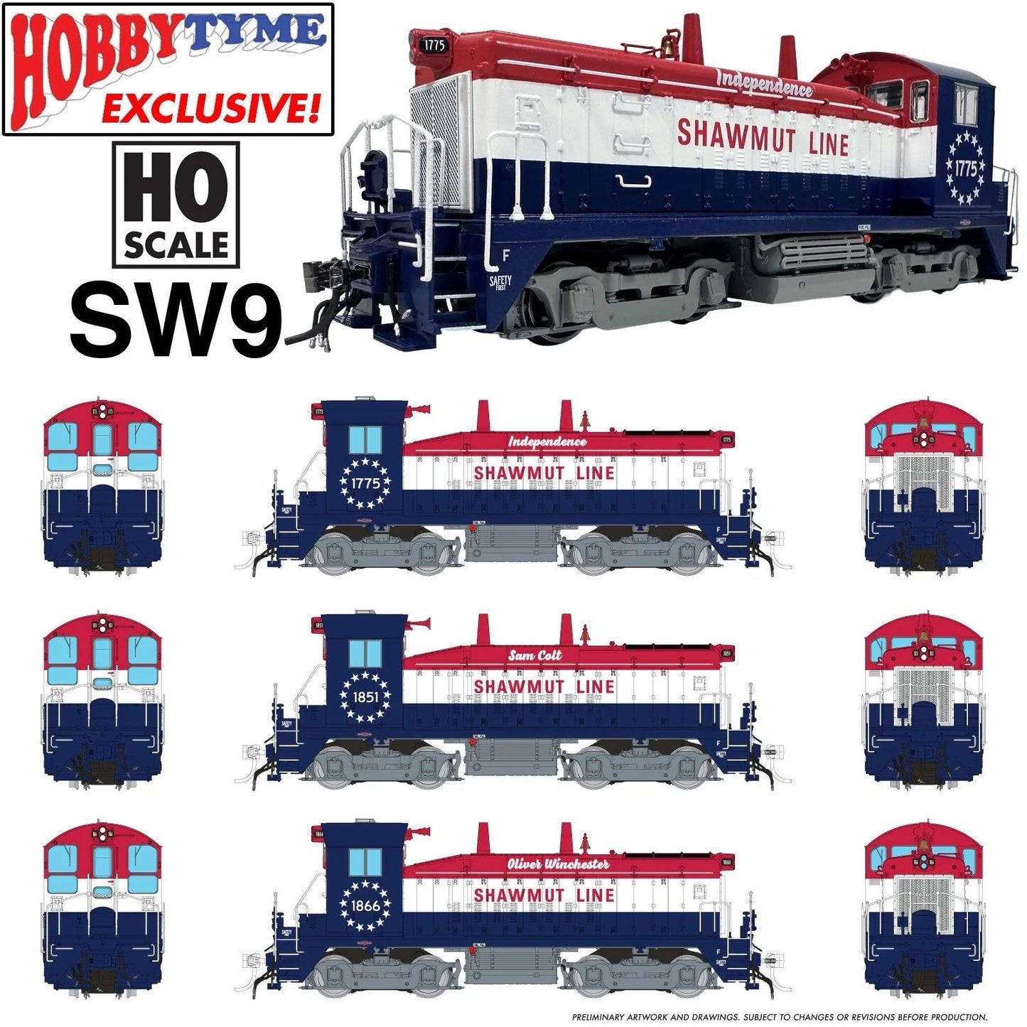 Rapido ~ HO Scale ~ EMD SW9 ~ Pittsburg & Shawmut #1866 ~ DCC Sound ~ 27609