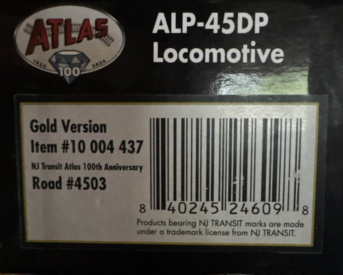 ATLAS 100th 10004439 HO NJT ALP45-DP MASTER GOLD ESU LOKSOUND DCC/SOUND # 4540