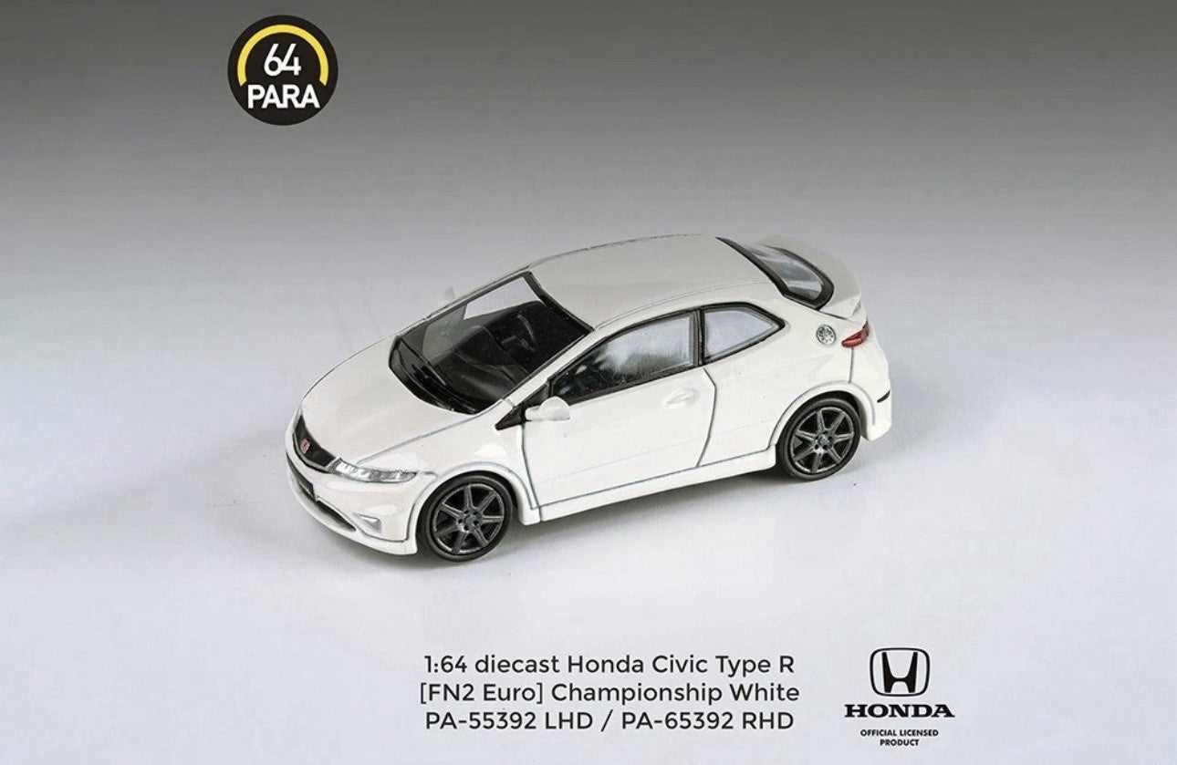 HONDA CIVIC TYPE R FN2 EURO WHITE 1/64 DIECAST MODEL CAR BY PARAGON PA-55392