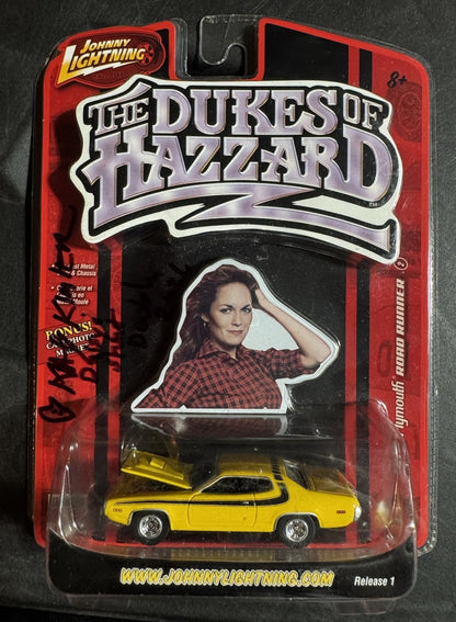 Johnny Lightning 1/64 Dukes of Hazzard 1972 Plymouth Road Runner AUTOGRAPHED