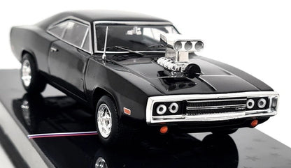 IXO U43RDC007 1:43 1970 DODGE CHARGER W/ FAST FURIOUS BLOWN ENGINE (BLACK)