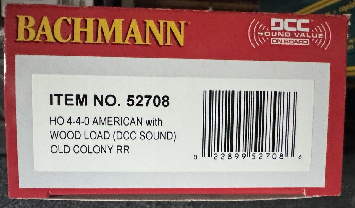Bachmann 52708 4-4-0 American Old Colony "Highland Light" Loco DCC Sound HO