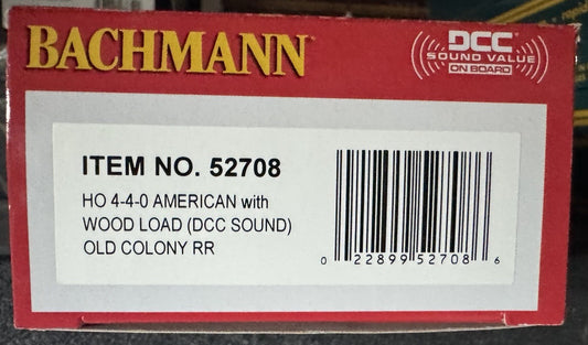 Bachmann 52708 4-4-0 American Old Colony "Highland Light" Loco DCC Sound HO
