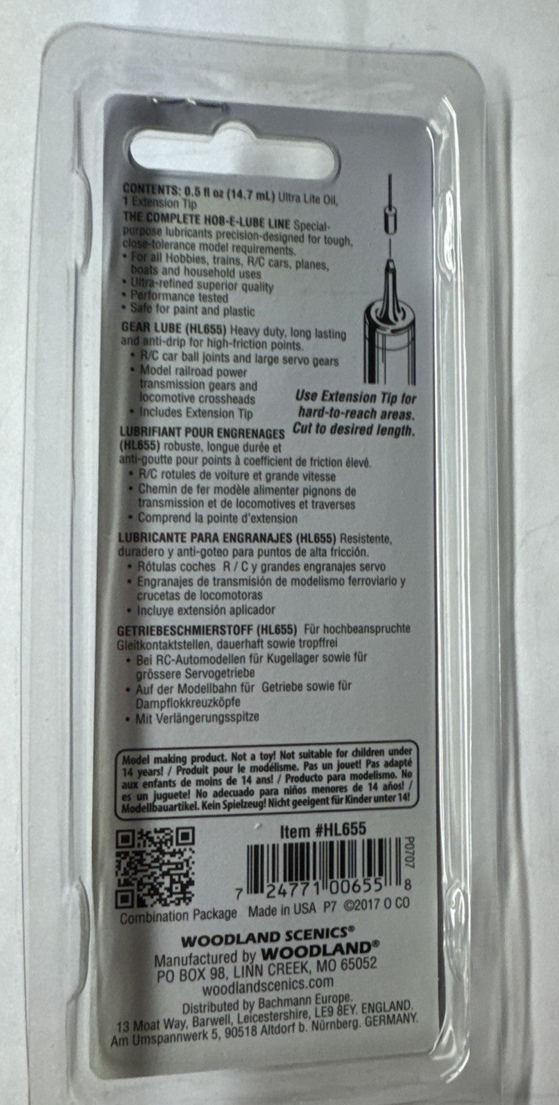 Woodland Scenics HL655 Hob-E-Lube Gear Lube Lubricant - 0.5 fl.oz Tube