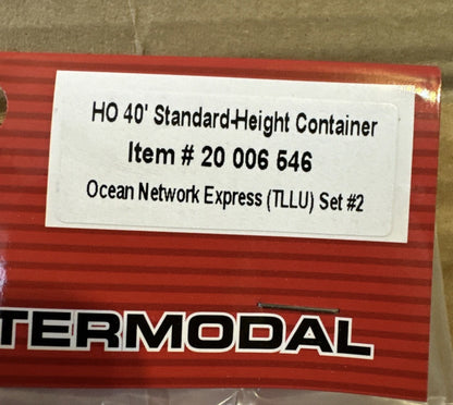 Atlas 20006546 HO Scale 40' Container Ocean Network Express TLLU Set #2 3 Pack