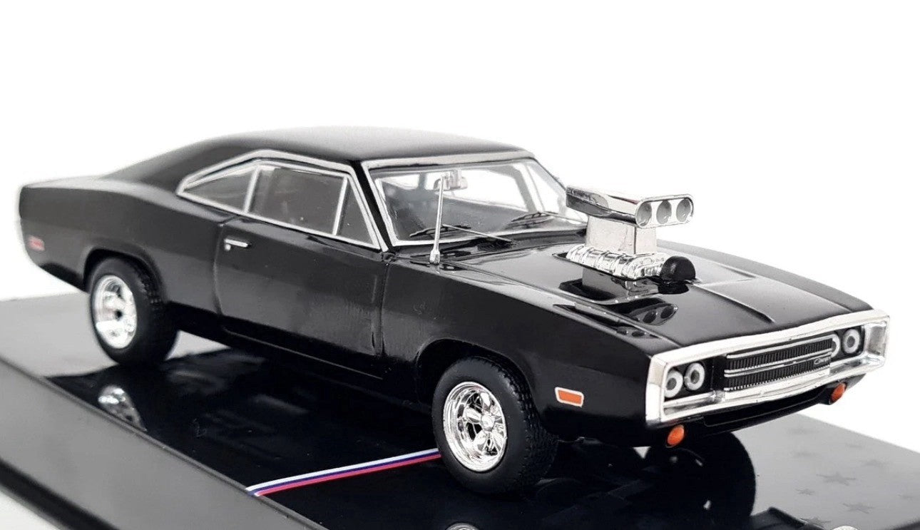 IXO U43RDC007 1:43 1970 DODGE CHARGER W/ FAST FURIOUS BLOWN ENGINE (BLACK)
