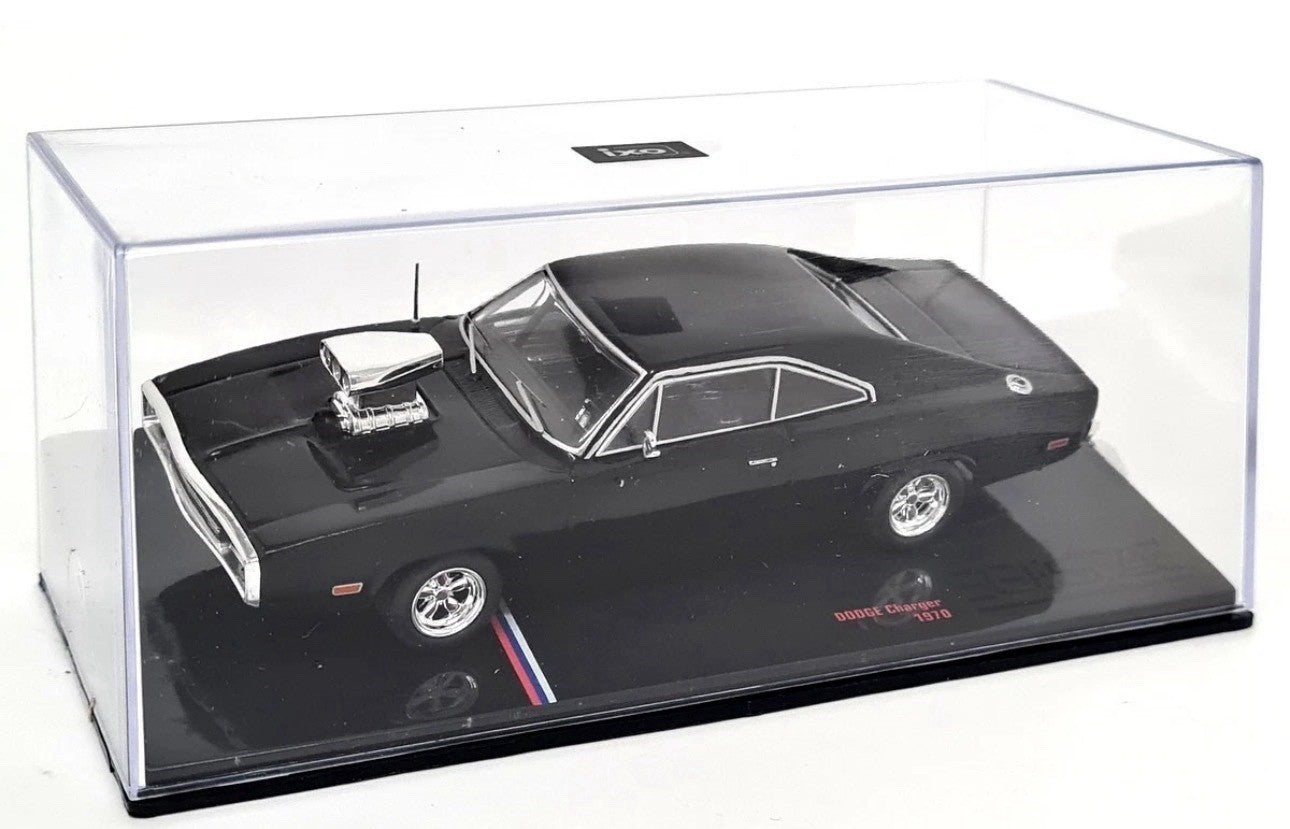 IXO U43RDC007 1:43 1970 DODGE CHARGER W/ FAST FURIOUS BLOWN ENGINE (BLACK)