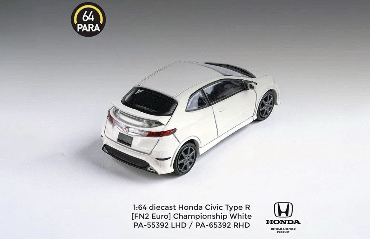 HONDA CIVIC TYPE R FN2 EURO WHITE 1/64 DIECAST MODEL CAR BY PARAGON PA-55392