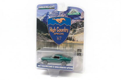 1:64 1967 Ford Mustang GT Fastback High Country Special – Timberline Green Discontinued by manufacturer — final inventory!