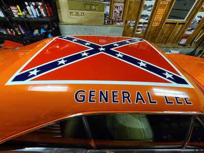 General Lee Rebel Flag Vinyl Sticker 5.5x4in