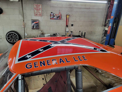 General Lee Rebel Flag Vinyl Sticker 5.5x4in