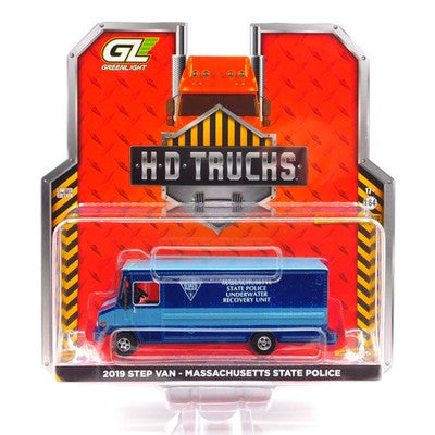 2019 Step Van - Massachusetts State Police 1:64 - Greenlight 33260C Discontinued by manufacturer — final inventory.