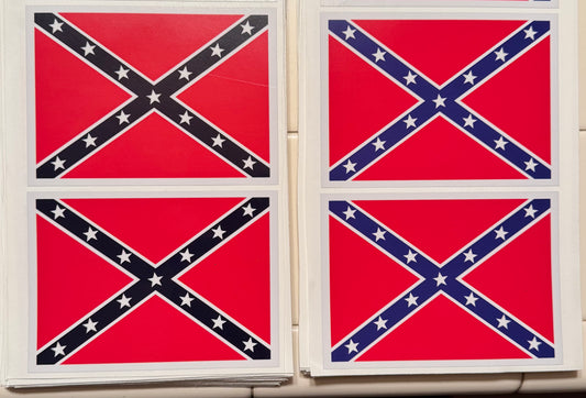 General Lee Rebel Flag Vinyl Sticker 5.5x4in