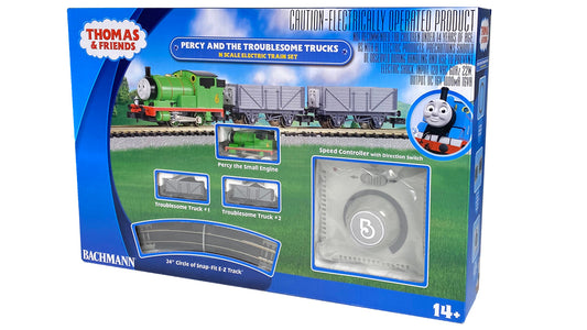 BACHMANN 24030 N THOMAS & FRIENDS - PERCY AND THE TROUBLESOME TRUCKS STARTER TRAIN SET